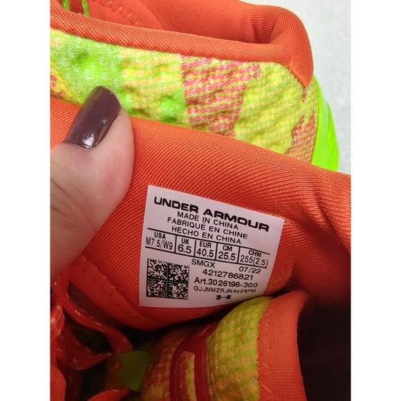 Under Armour Curry One 1 Sweet Then Sour Basketball Shoes‎ Lime Orange Mens main image 12